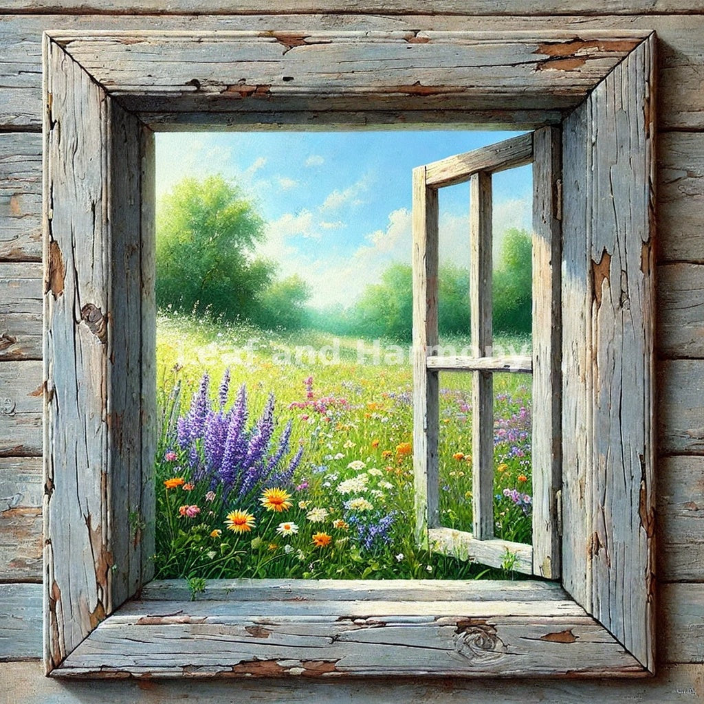 Through the Rustic Window Wall Art