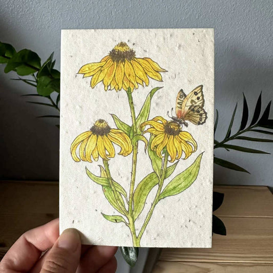 Eco-Friendly Black Eyed Susan Seed Paper Greeting Card – Plantable & Sustainable Gift