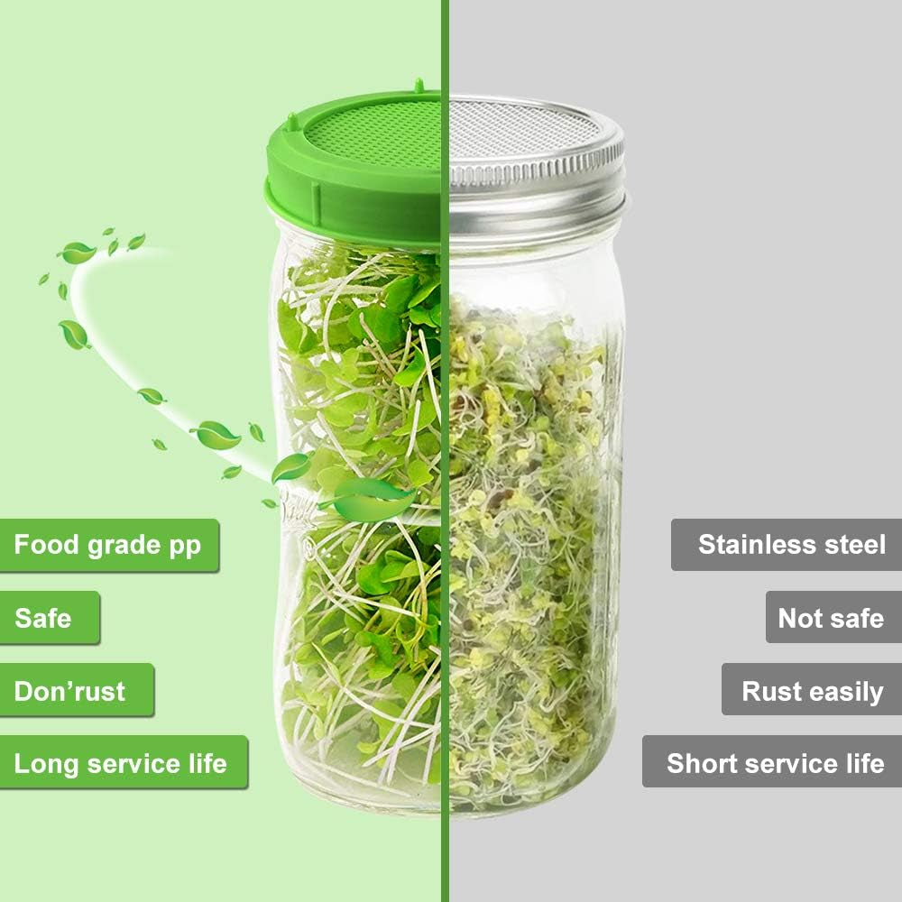 Plastic Sprouting Lids for Wide Mouth Mason Jars