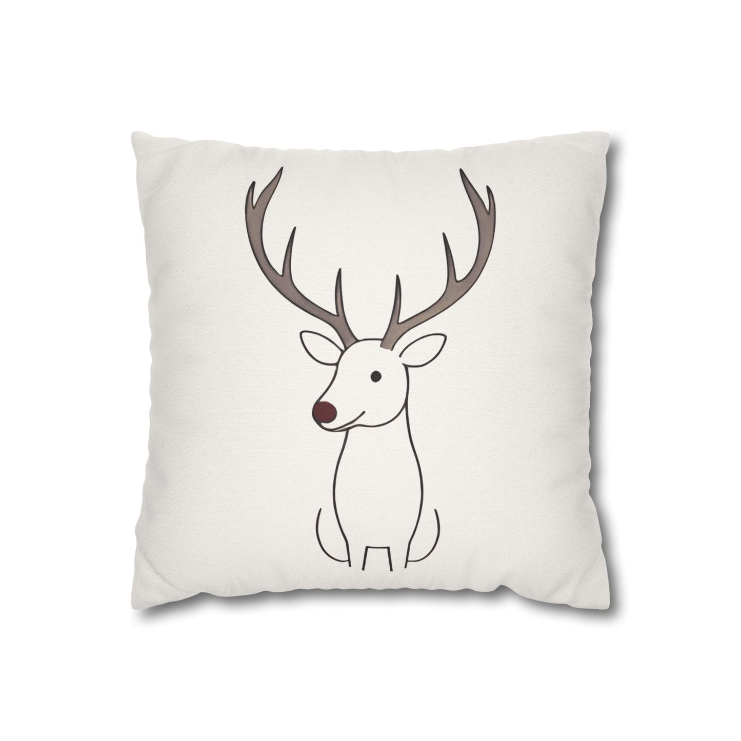 Minimalist Reindeer Christmas Pillow Cover, Neutral Holiday Decor, Scandinavian Style Rudolph Pillow Accent