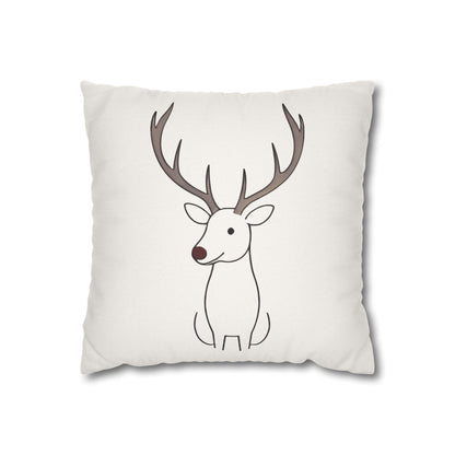 Minimalist Reindeer Christmas Pillow Cover, Neutral Holiday Decor, Scandinavian Style Rudolph Pillow Accent
