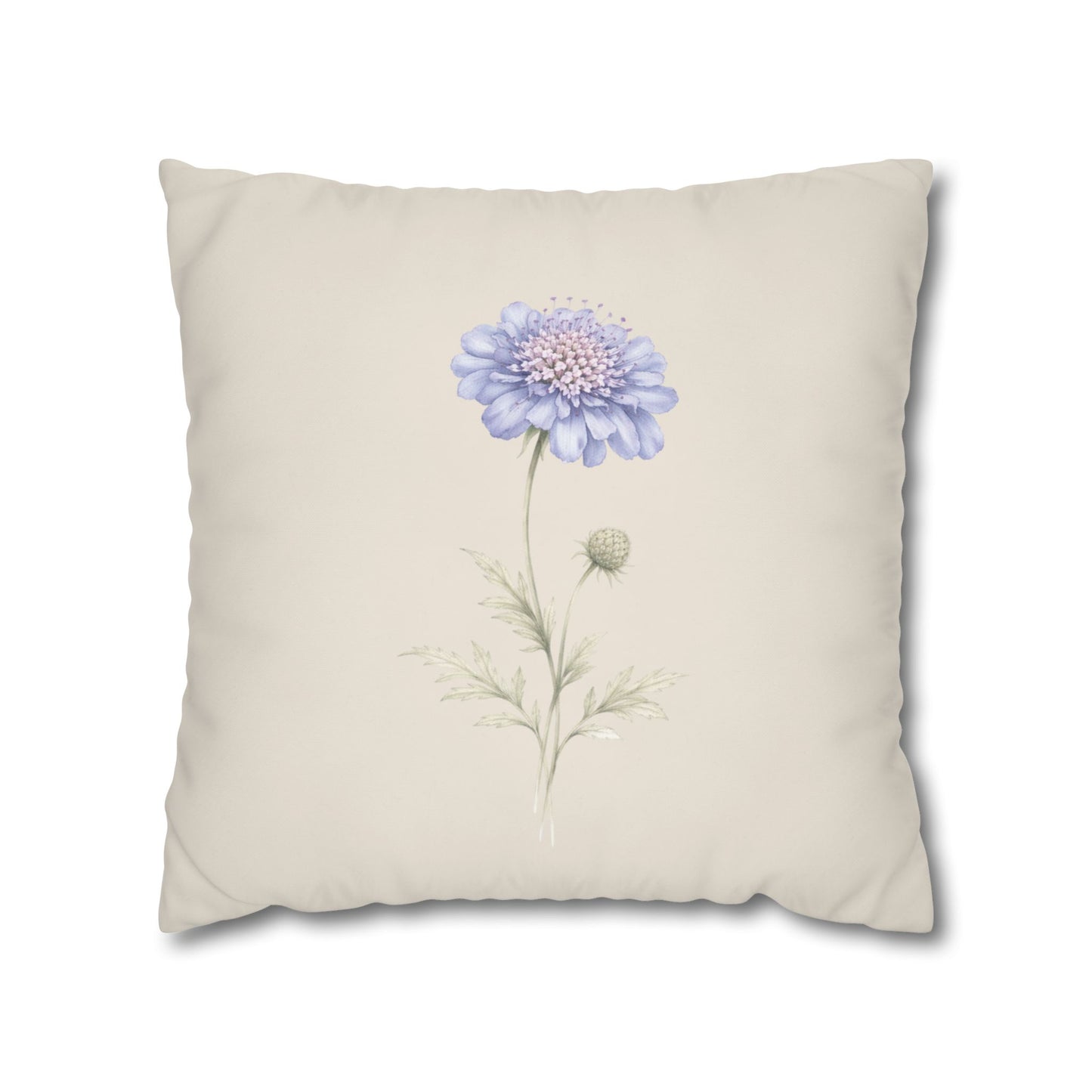 Pincushion Botanical Pillow Cover in a Soft Neutral for a Calm, Layered Home