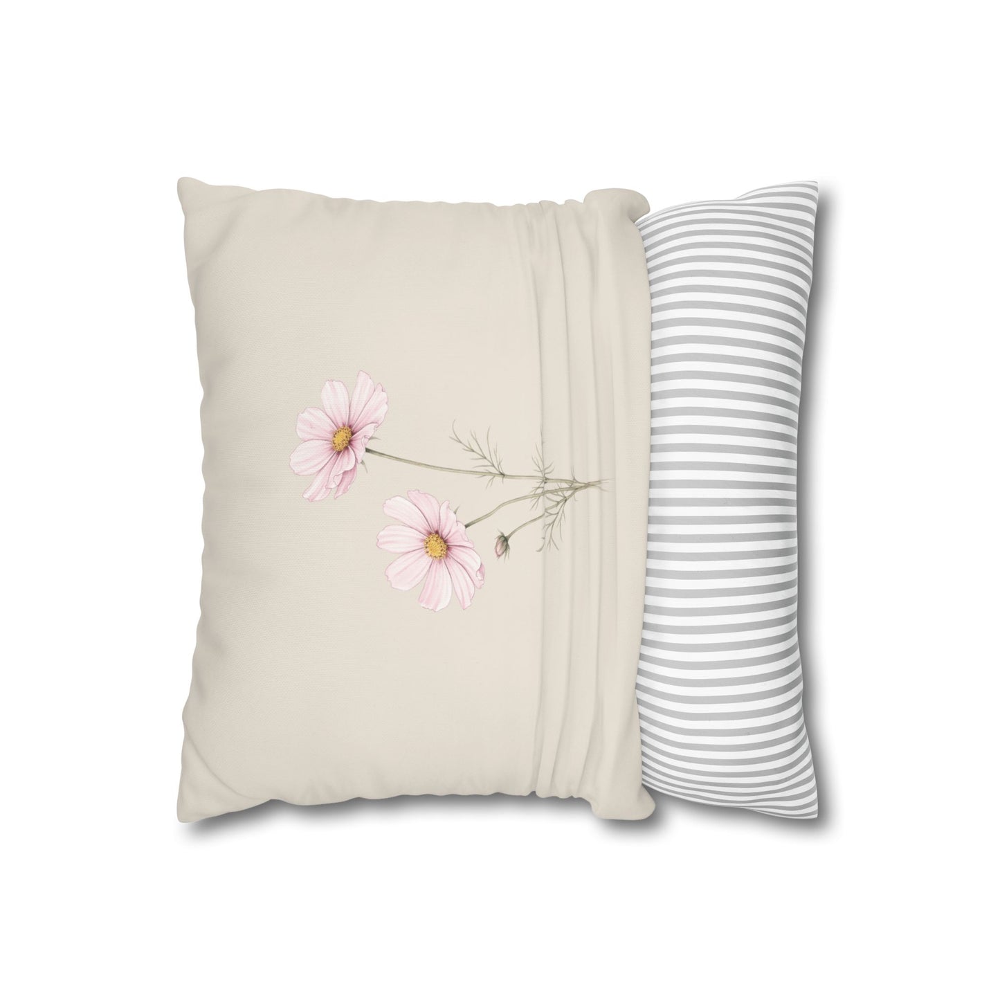Cosmos Botanical Pillow Cover in a Soft Neutral for a Calm, Layered Home