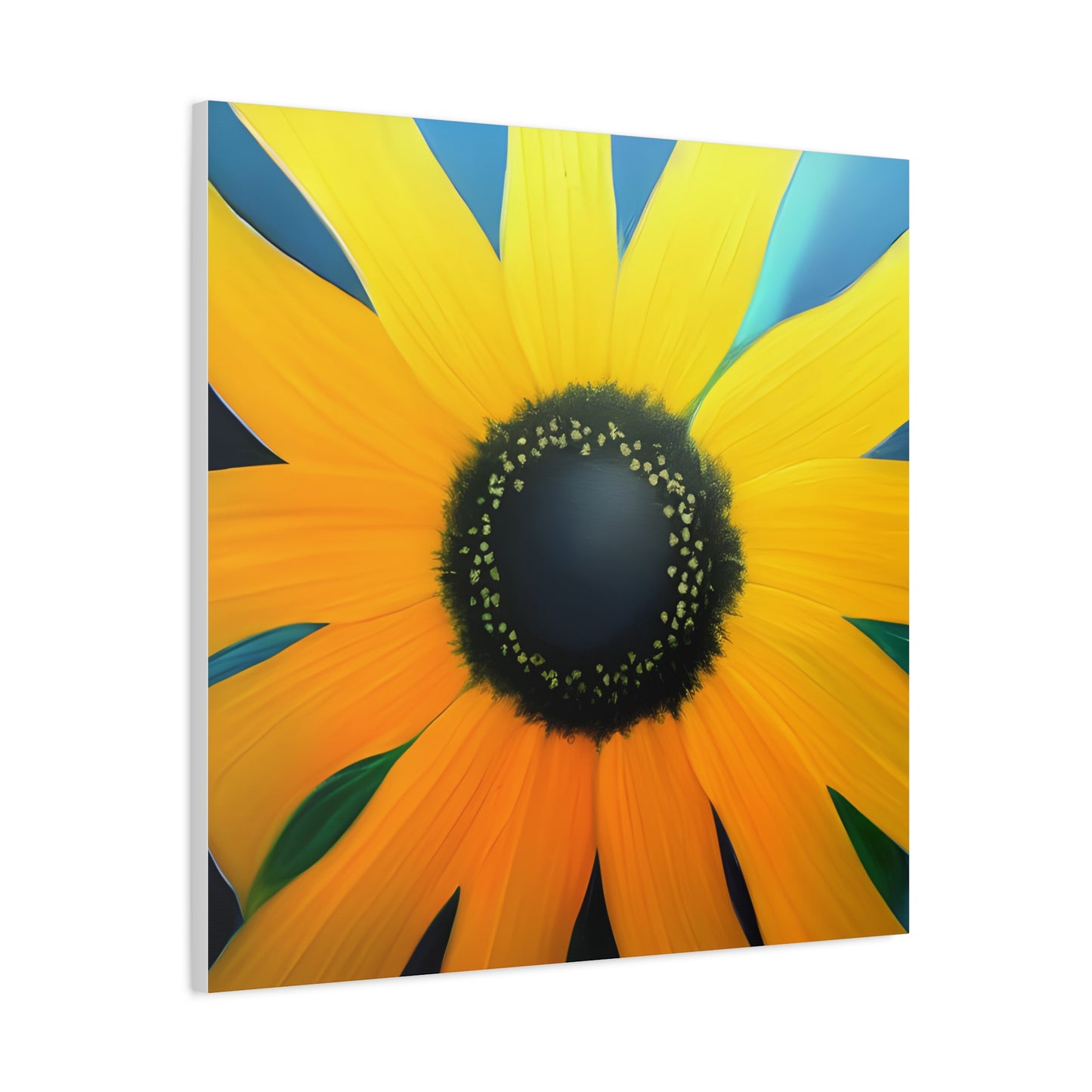 Black Eyed Susan Canvas Wall Art, Square Floral Oil Painting Style Print, Yellow Flower Wall Decor, Modern Botanical Artwork for Living Room