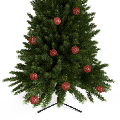 Red, sparkly snowflake ornament with classic Christmas charm