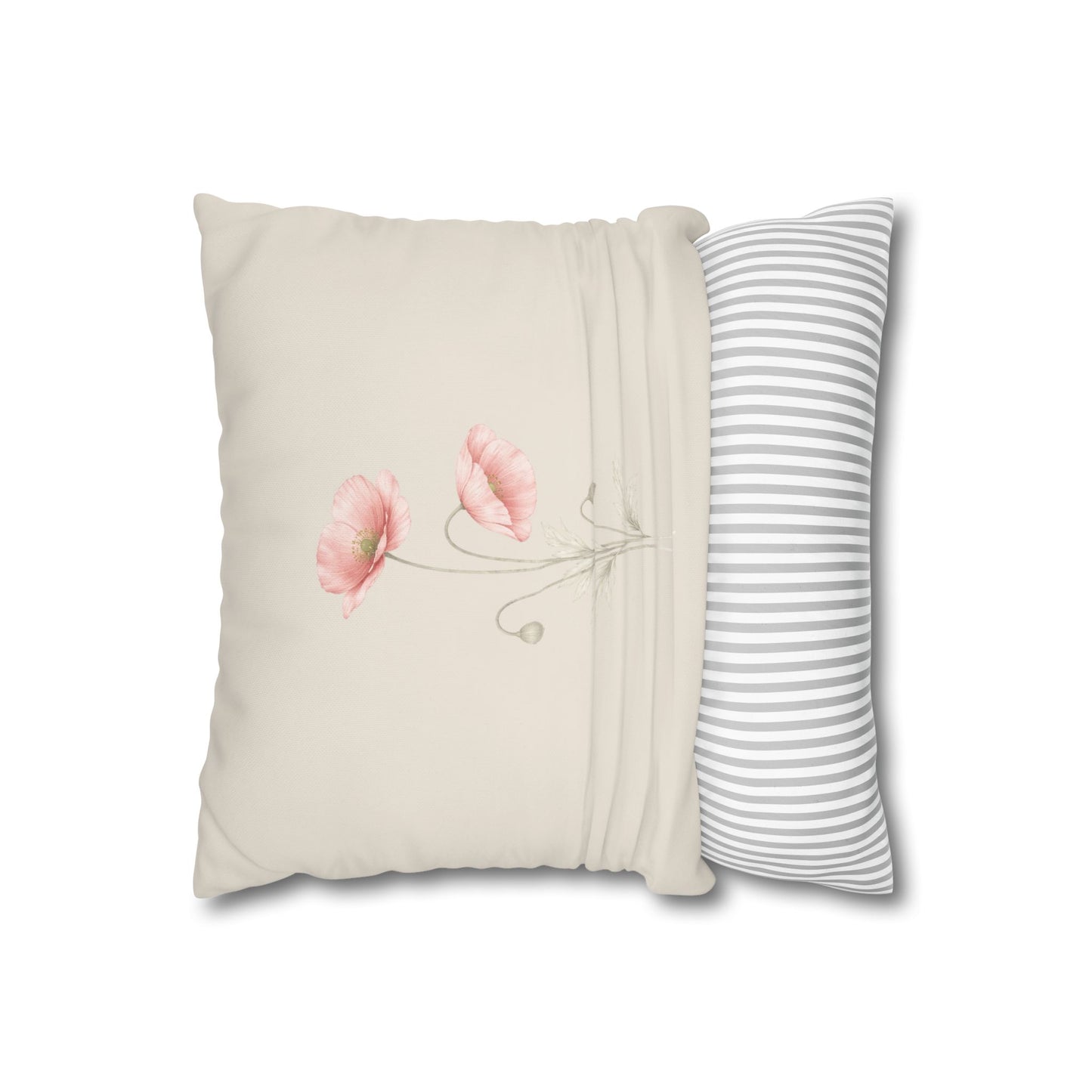Shirley Poppy Botanical Pillow Cover in a Soft Neutral for a Calm, Layered Home