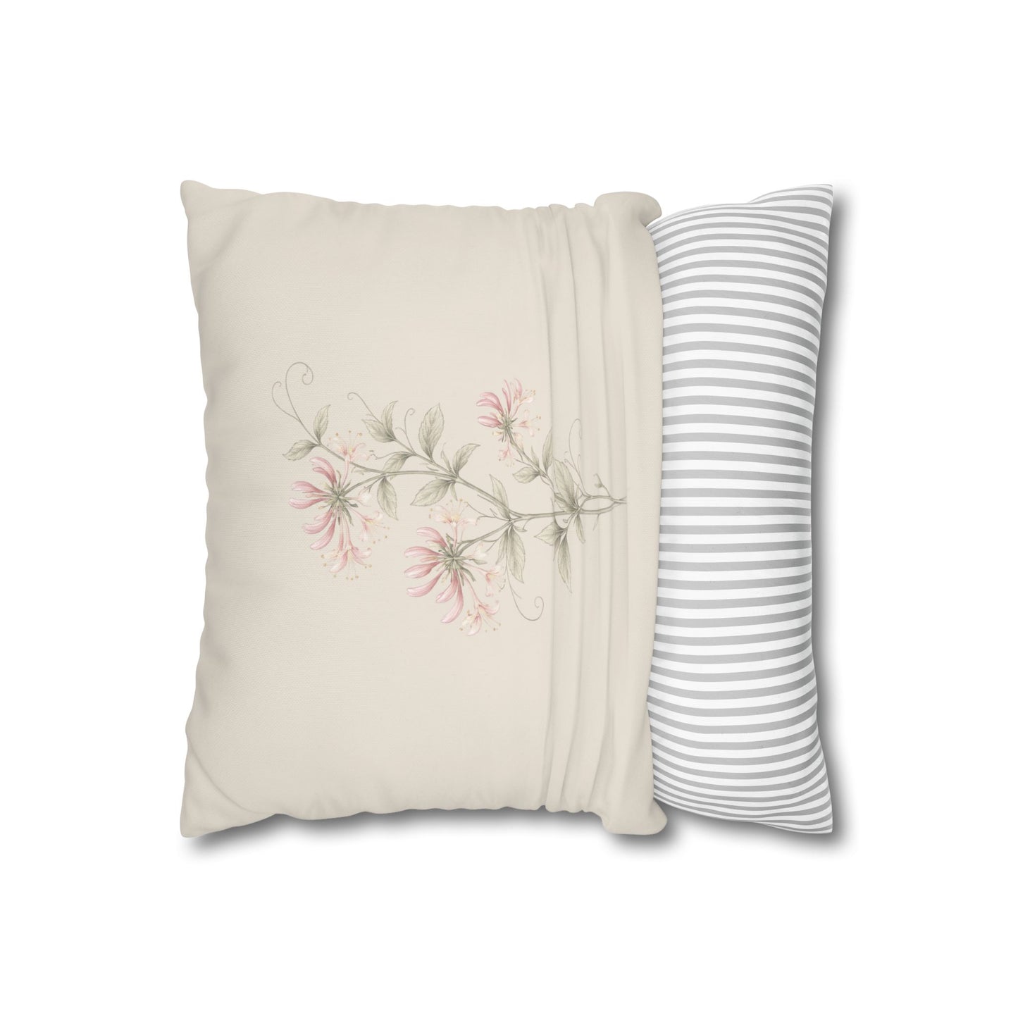 Honeysuckle Botanical Pillow Cover in a Soft Neutral for a Calm, Layered Home