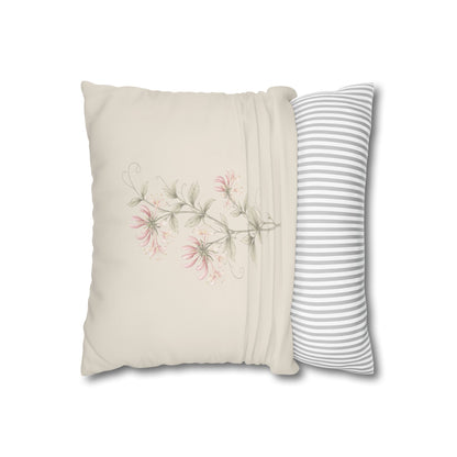 Honeysuckle Botanical Pillow Cover in a Soft Neutral for a Calm, Layered Home