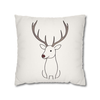 Minimalist Reindeer Christmas Pillow Cover, Neutral Holiday Decor, Scandinavian Style Rudolph Pillow Accent