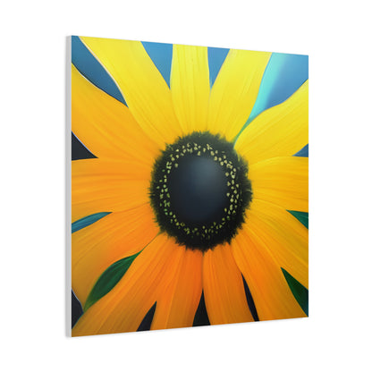 Black Eyed Susan Canvas Wall Art, Square Floral Oil Painting Style Print, Yellow Flower Wall Decor, Modern Botanical Artwork for Living Room
