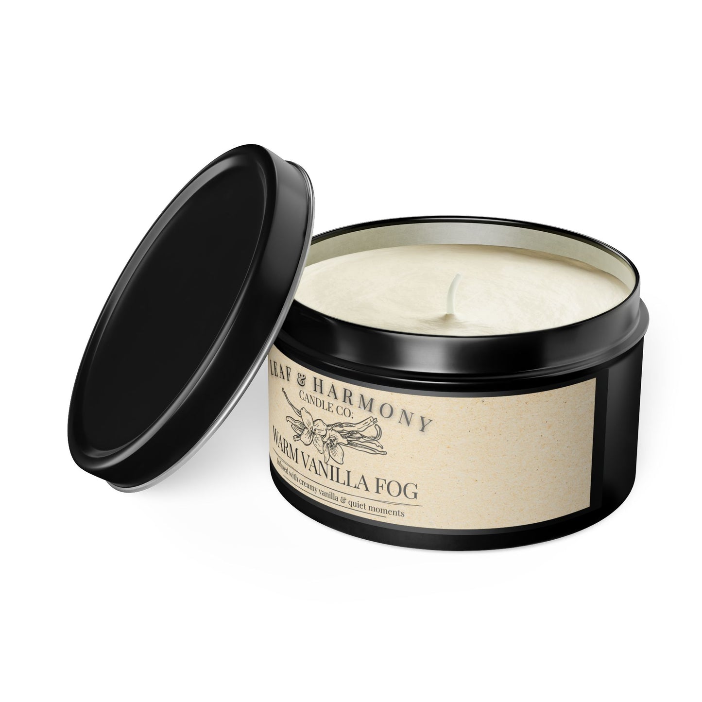 Warm Vanilla Fog – Hand-Poured Soy Candle | Leaf & Harmony Candle Co.