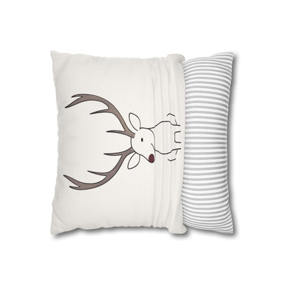 Minimalist Reindeer Christmas Pillow Cover, Neutral Holiday Decor, Scandinavian Style Rudolph Pillow Accent