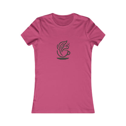 WOMEN'S FAVORITE EDITION- Coffee & Leaves Minimalist T-Shirt – Boho Coffee Lover & Plant Enthusiast Tee