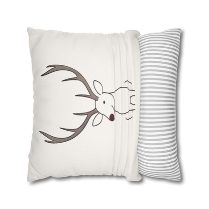 Minimalist Reindeer Christmas Pillow Cover, Neutral Holiday Decor, Scandinavian Style Rudolph Pillow Accent