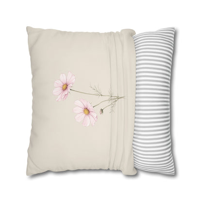 Cosmos Botanical Pillow Cover in a Soft Neutral for a Calm, Layered Home