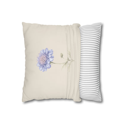 Pincushion Botanical Pillow Cover in a Soft Neutral for a Calm, Layered Home