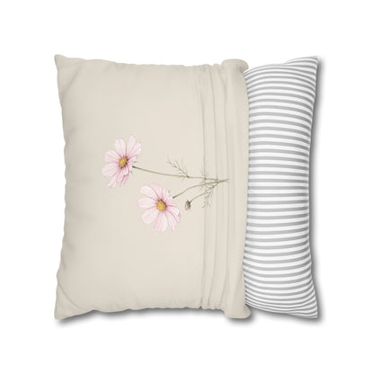 Cosmos Botanical Pillow Cover in a Soft Neutral for a Calm, Layered Home