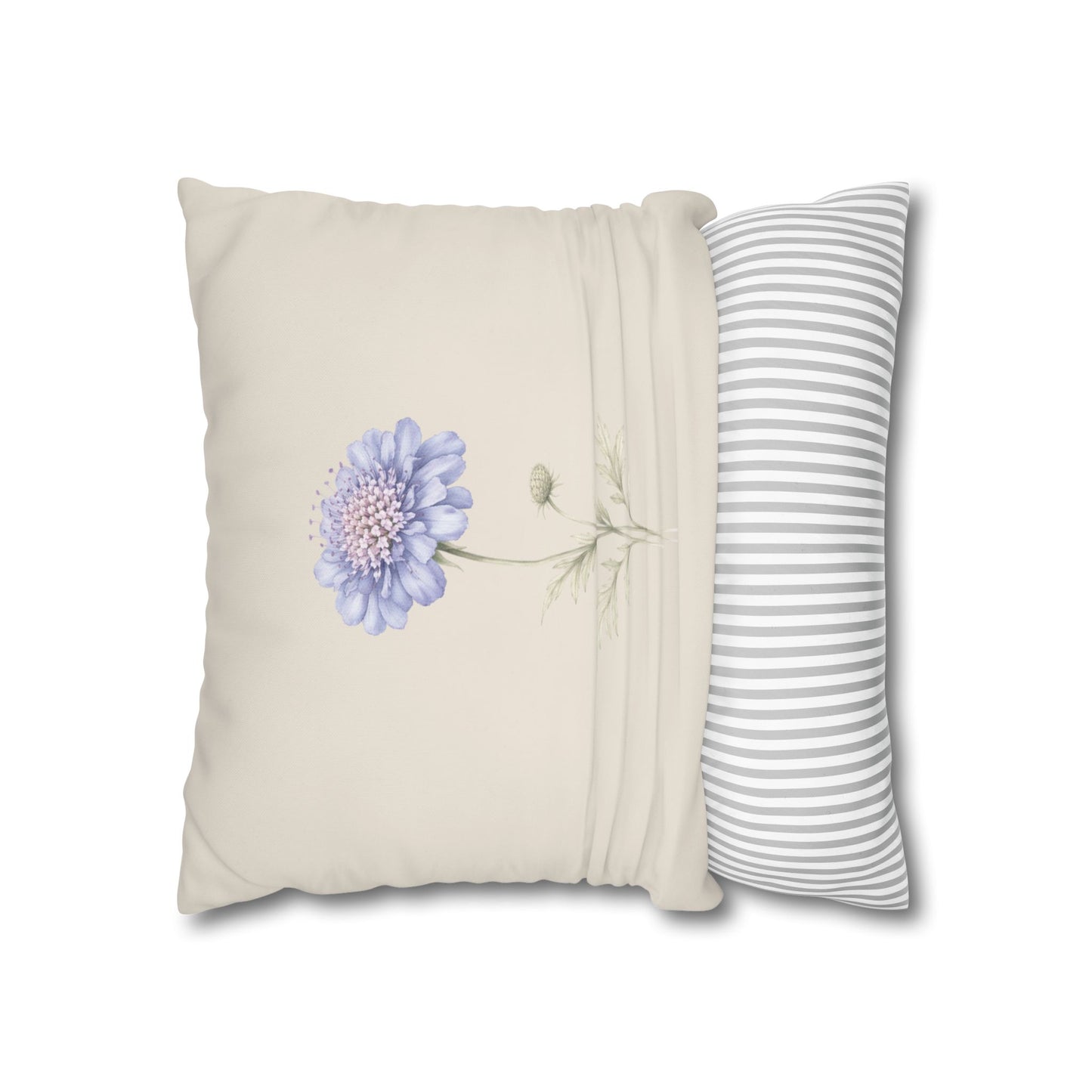 Pincushion Botanical Pillow Cover in a Soft Neutral for a Calm, Layered Home