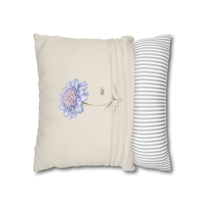 Pincushion Botanical Pillow Cover in a Soft Neutral for a Calm, Layered Home