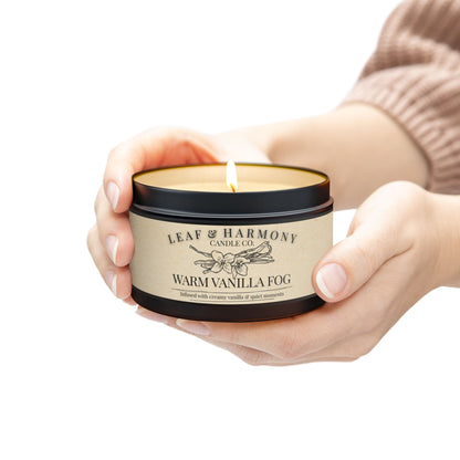Warm Vanilla Fog – Hand-Poured Soy Candle | Leaf & Harmony Candle Co.