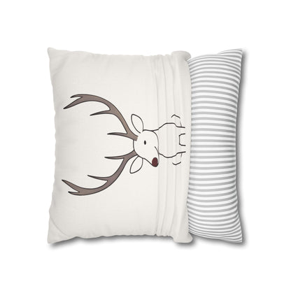 Minimalist Reindeer Christmas Pillow Cover, Neutral Holiday Decor, Scandinavian Style Rudolph Pillow Accent