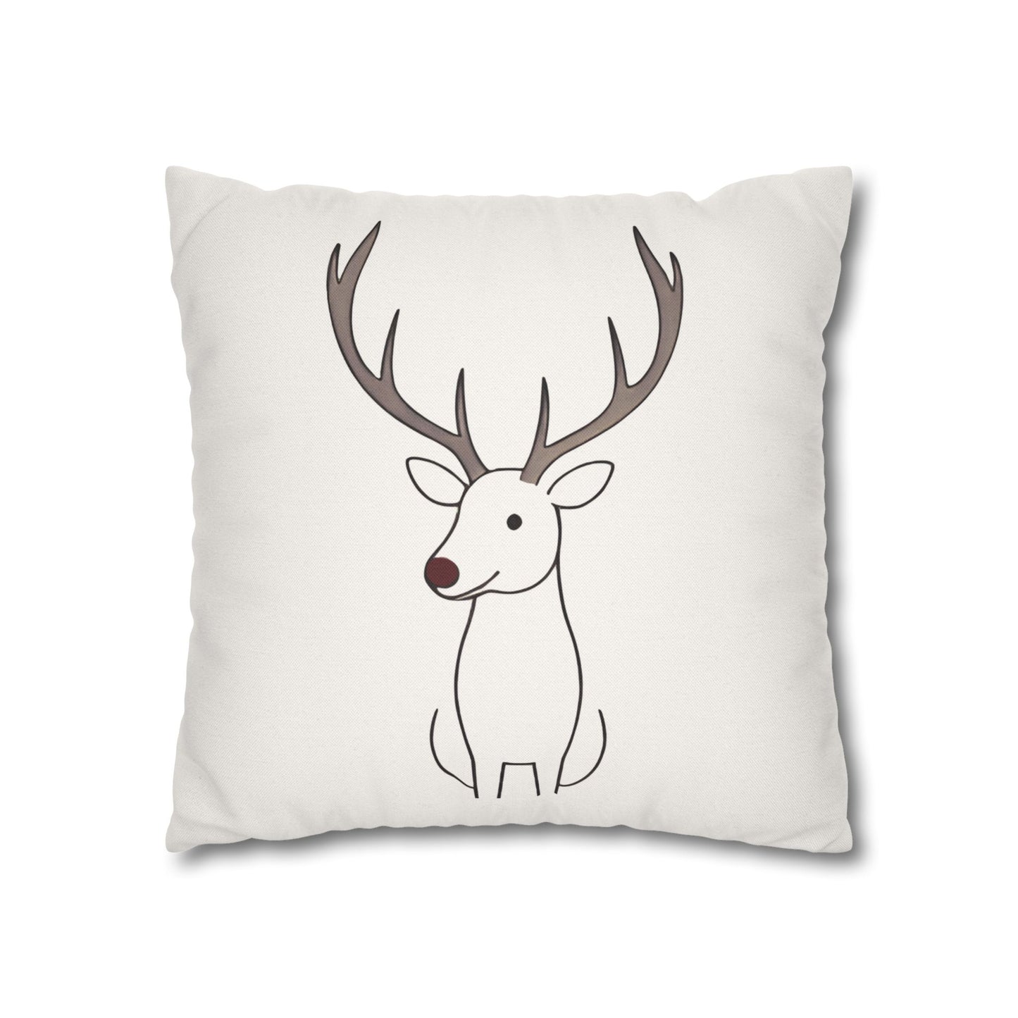 Minimalist Reindeer Christmas Pillow Cover, Neutral Holiday Decor, Scandinavian Style Rudolph Pillow Accent