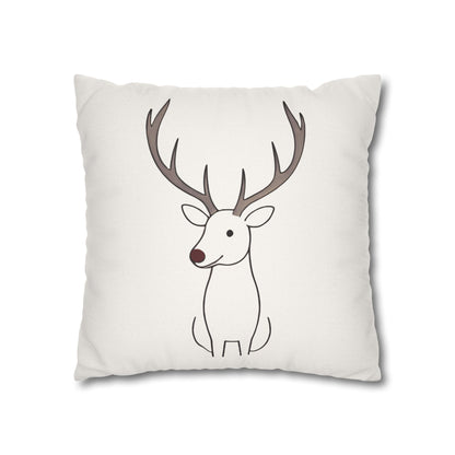Minimalist Reindeer Christmas Pillow Cover, Neutral Holiday Decor, Scandinavian Style Rudolph Pillow Accent