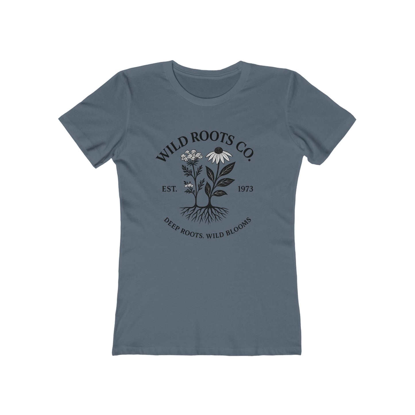 Wild Roots Co. Graphic T-Shirt – Botanical Garden Shirt for Nature Lovers | Deep Roots Wild Blooms | Vintage Plant Tee