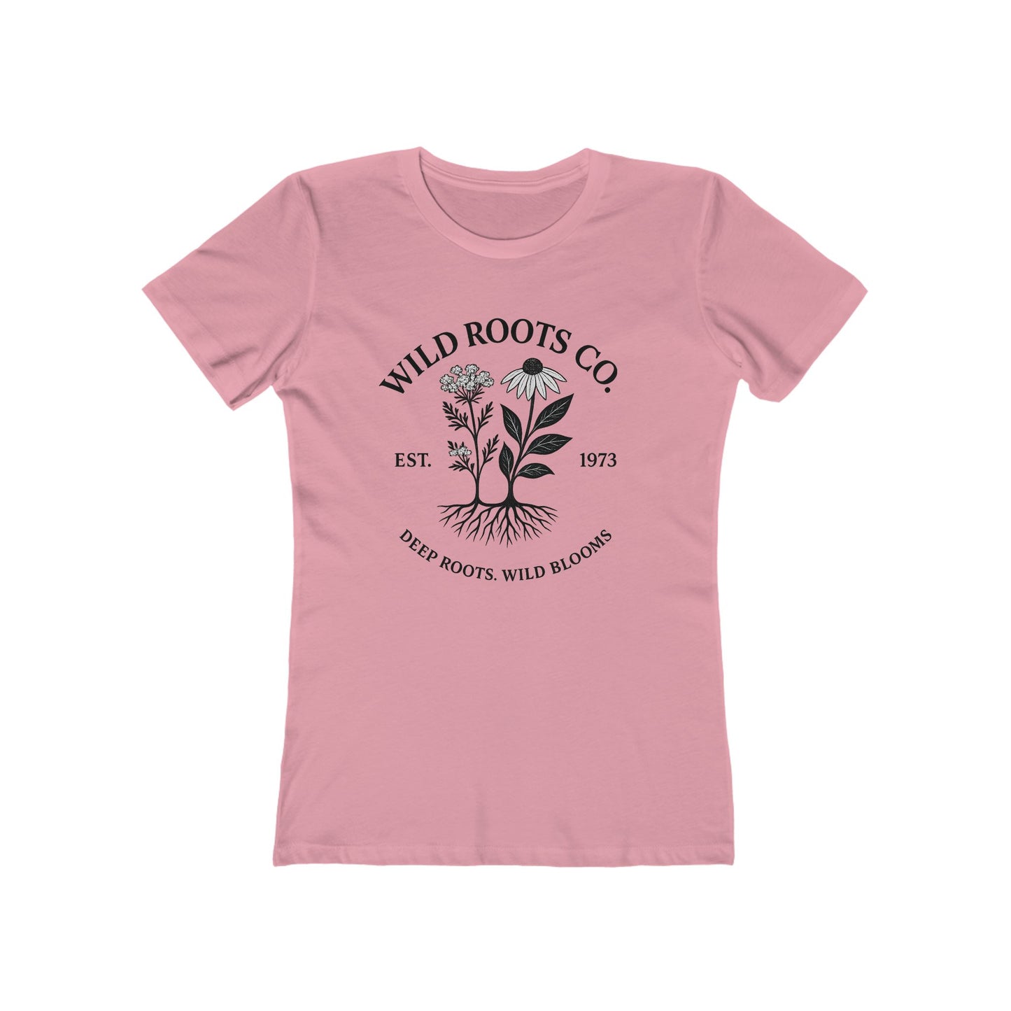 Wild Roots Co. Graphic T-Shirt – Botanical Garden Shirt for Nature Lovers | Deep Roots Wild Blooms | Vintage Plant Tee