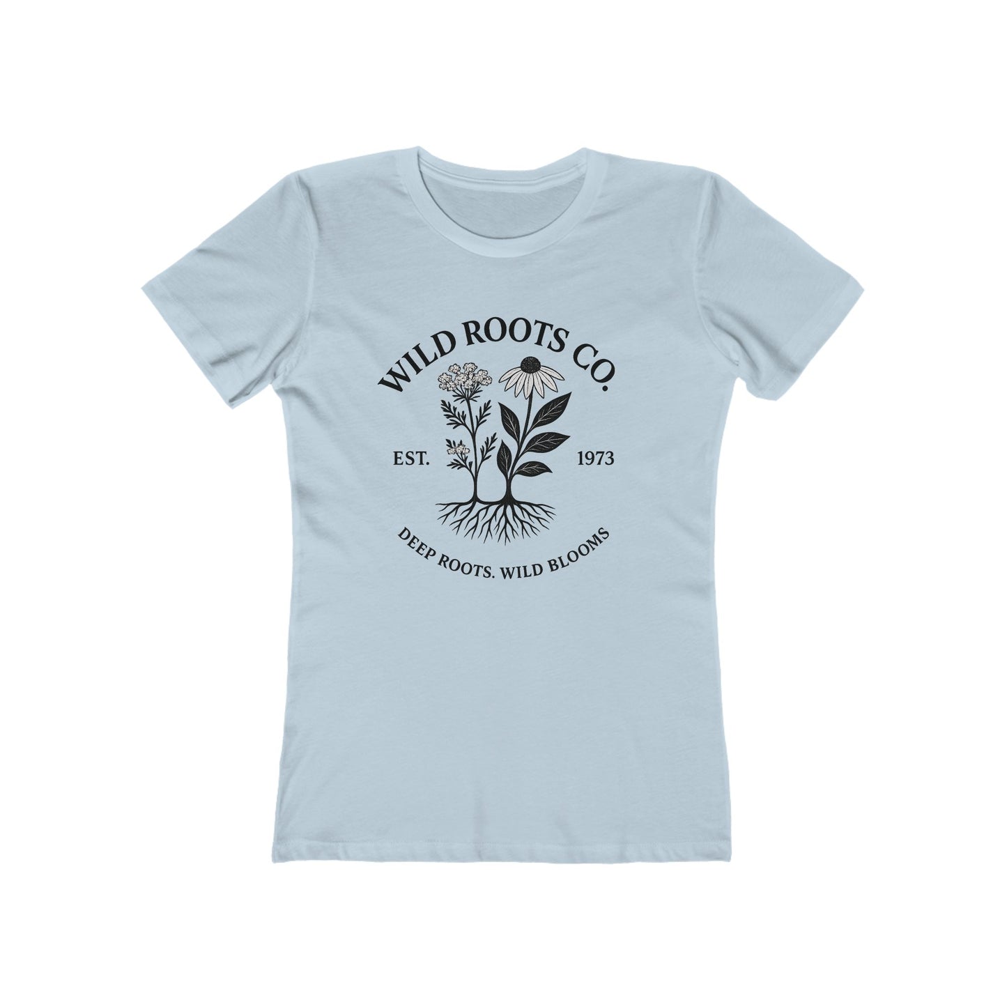 Wild Roots Co. Graphic T-Shirt – Botanical Garden Shirt for Nature Lovers | Deep Roots Wild Blooms | Vintage Plant Tee