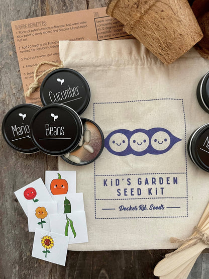 Kids Garden Seed Kit – Complete Starter Set with 6 Easy-to-Grow Seeds, Soil, Pots & Markers | Fun Gardening Gift for Children