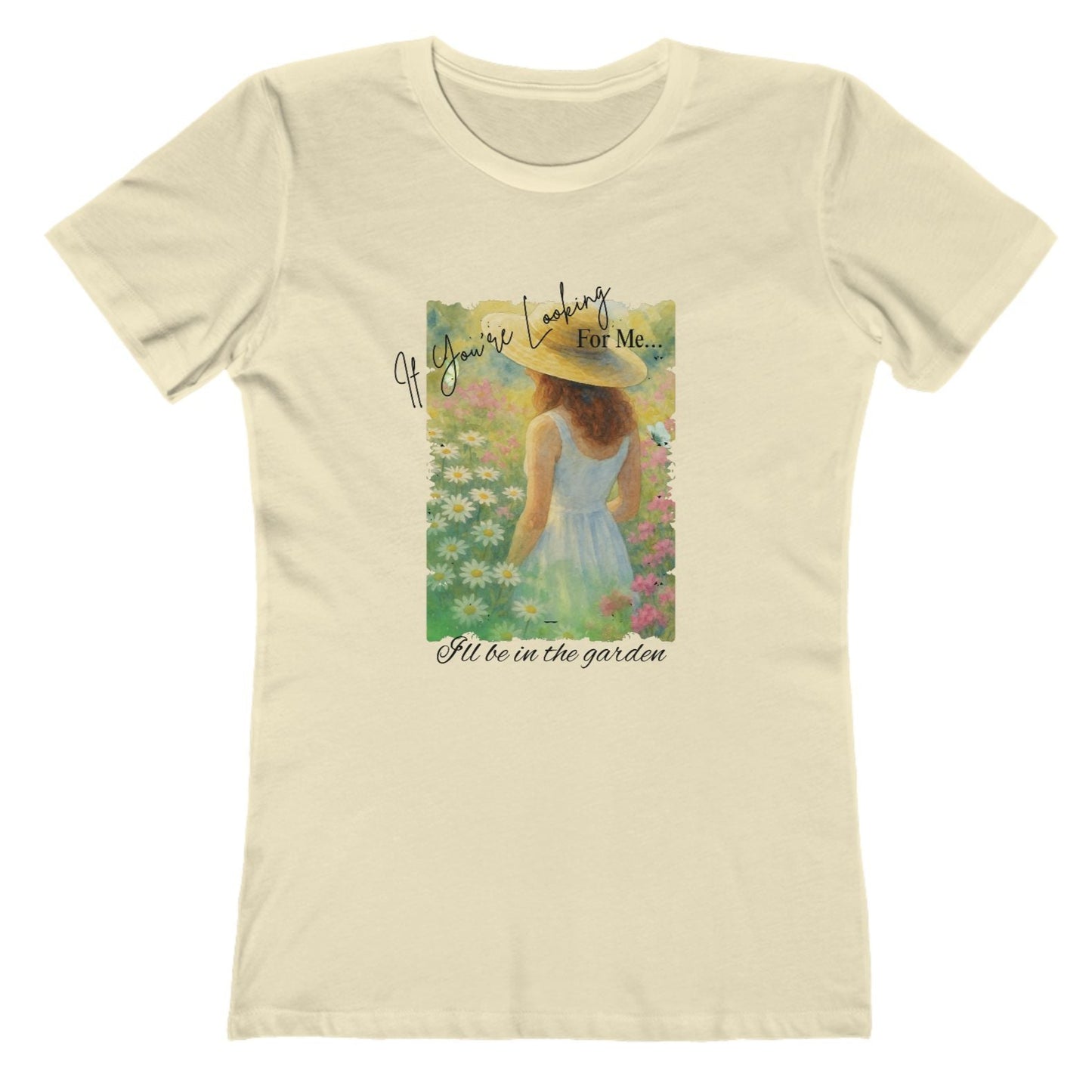Vintage Garden T-Shirt – “If You’re Looking for Me, I’ll Be in the Garden” | Floral Watercolor Art Tee