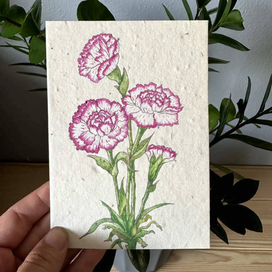 Carnation Seed Paper Greeting Card