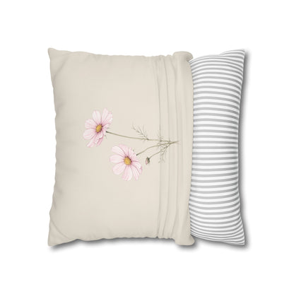 Cosmos Botanical Pillow Cover in a Soft Neutral for a Calm, Layered Home
