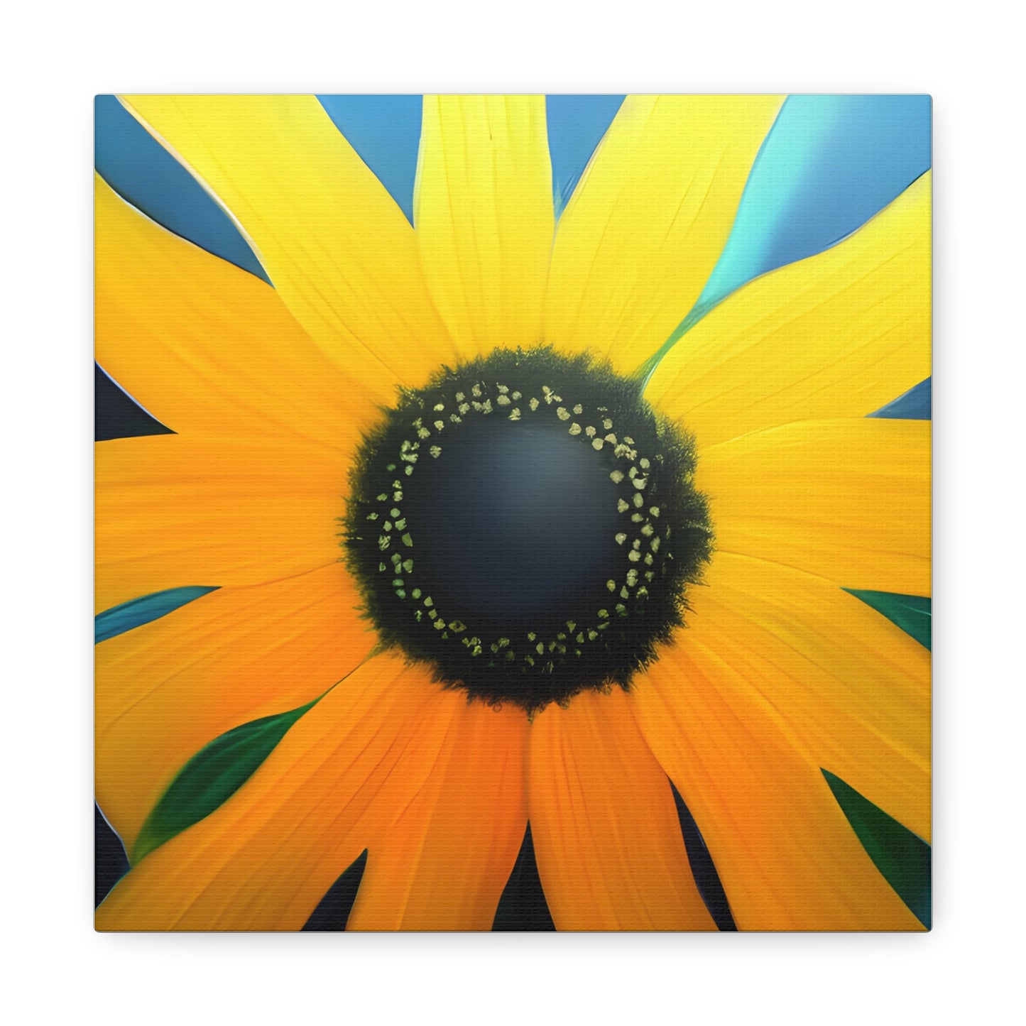 Black Eyed Susan Canvas Wall Art, Square Floral Oil Painting Style Print, Yellow Flower Wall Decor, Modern Botanical Artwork for Living Room