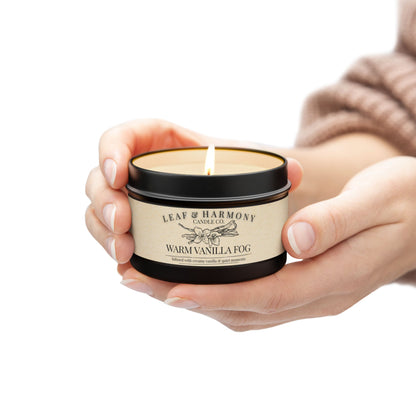 Warm Vanilla Fog – Hand-Poured Soy Candle | Leaf & Harmony Candle Co.