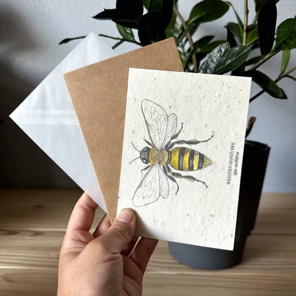 Eco-Friendly Honey Bee Seed Paper Greeting Card – Plantable & Sustainable Gift