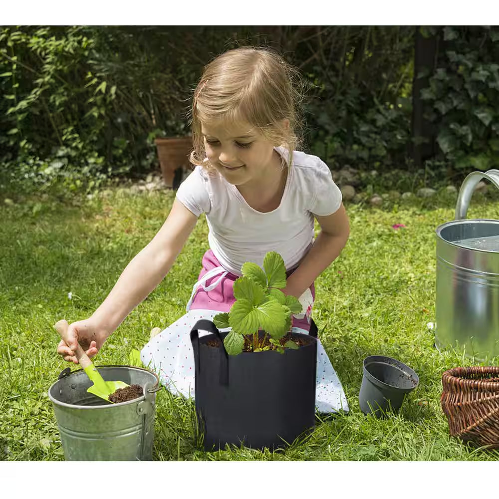 3 Gal. Black Fabric Planting Containers and Pots Planter with Handles (Set of 6)