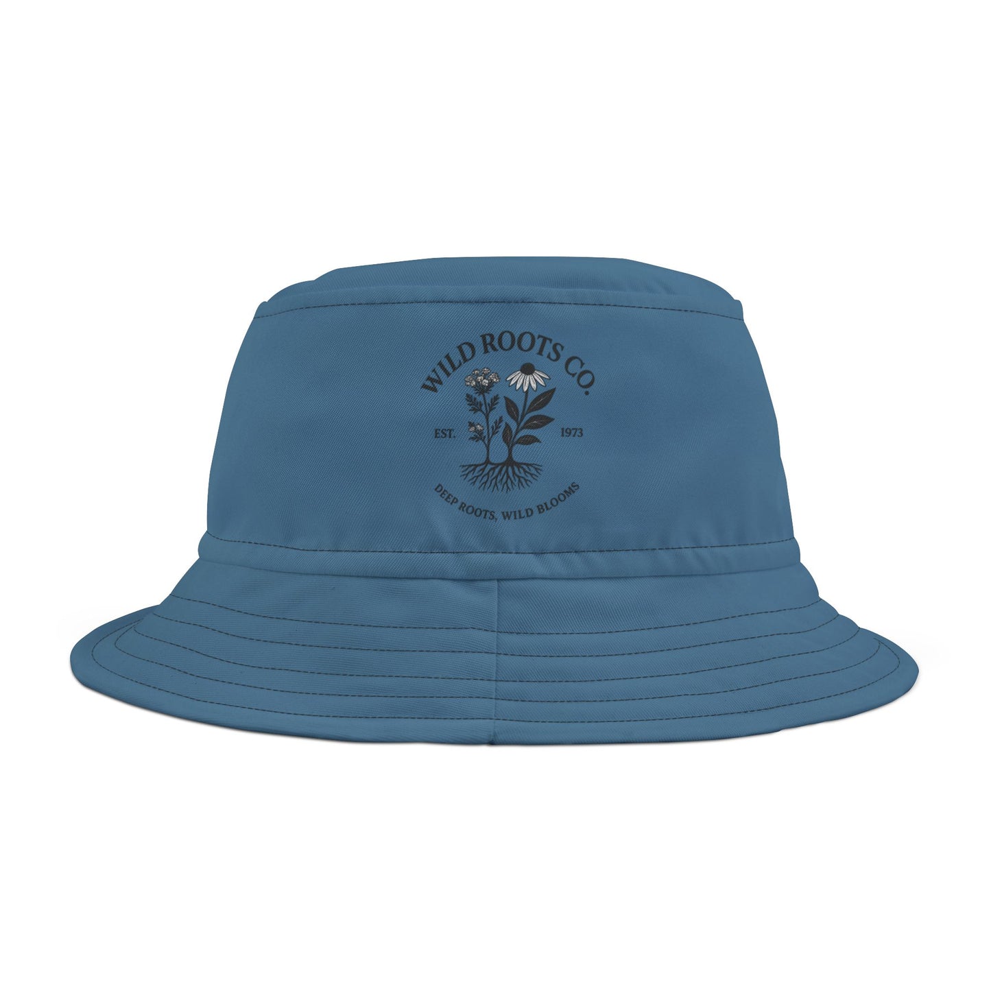Wild Roots Co Indigo Bucket Hat | Printed Garden Hat | Lightweight Quick-Dry Polyester | Deep Roots, Wild Blooms Nature-Inspired Gift
