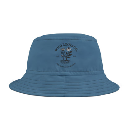 Wild Roots Co Indigo Bucket Hat | Printed Garden Hat | Lightweight Quick-Dry Polyester | Deep Roots, Wild Blooms Nature-Inspired Gift