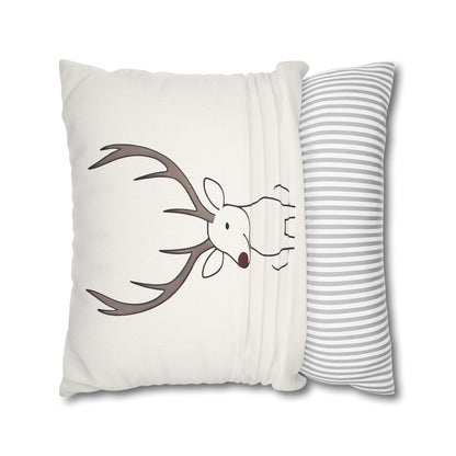 Minimalist Reindeer Christmas Pillow Cover, Neutral Holiday Decor, Scandinavian Style Rudolph Pillow Accent