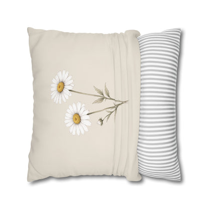 Daisy Botanical Pillow Cover in a Soft Neutral for a Calm, Layered Home