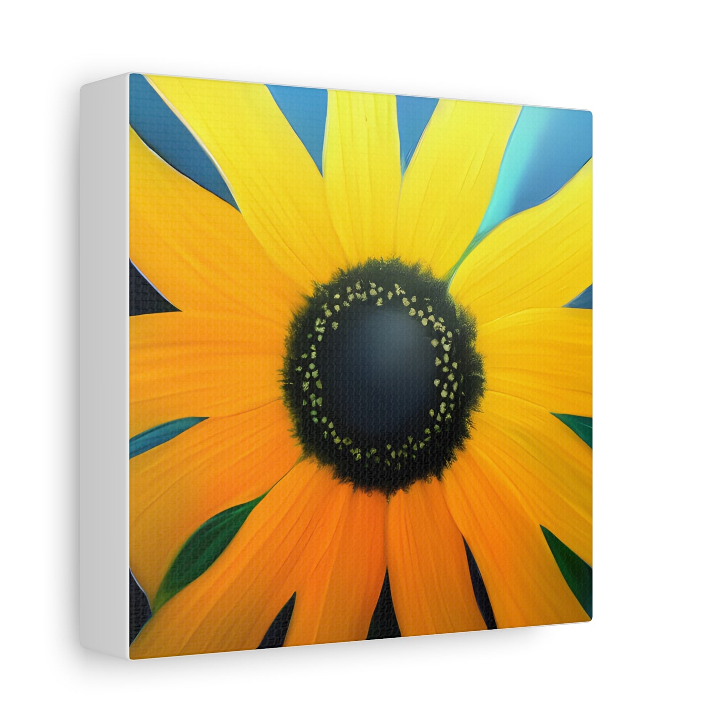 Black Eyed Susan Canvas Wall Art, Square Floral Oil Painting Style Print, Yellow Flower Wall Decor, Modern Botanical Artwork for Living Room