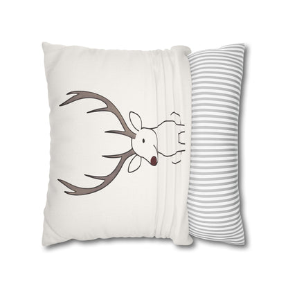 Minimalist Reindeer Christmas Pillow Cover, Neutral Holiday Decor, Scandinavian Style Rudolph Pillow Accent