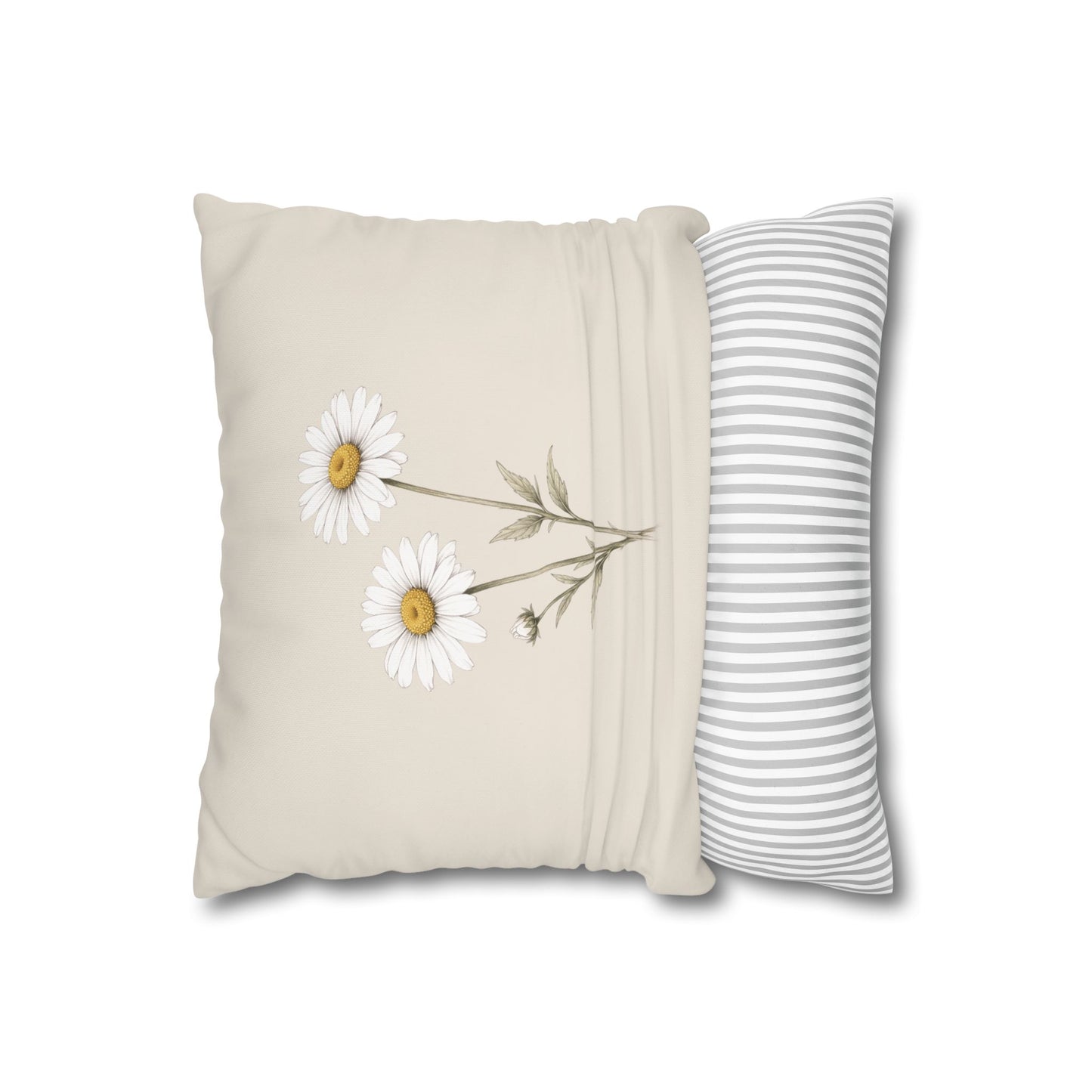 Daisy Botanical Pillow Cover in a Soft Neutral for a Calm, Layered Home