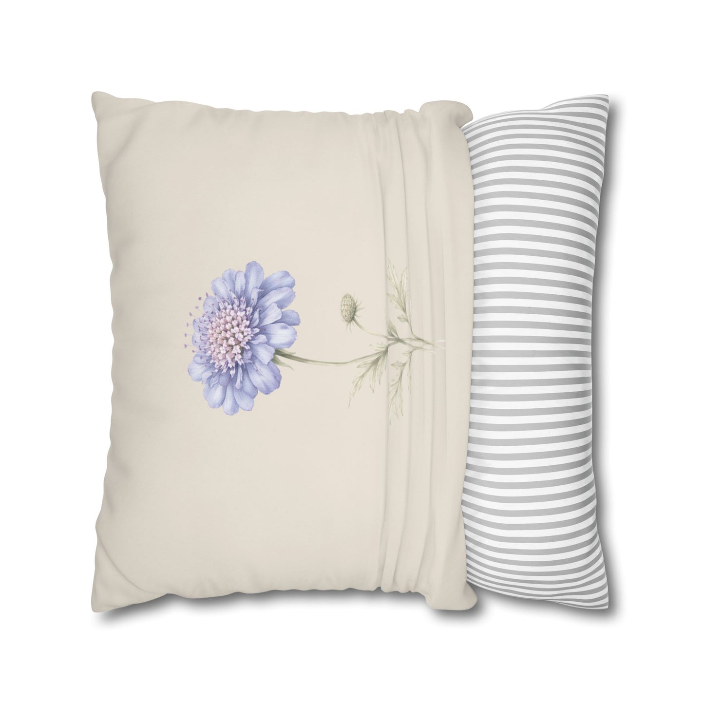 Pincushion Botanical Pillow Cover in a Soft Neutral for a Calm, Layered Home