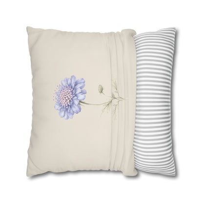 Pincushion Botanical Pillow Cover in a Soft Neutral for a Calm, Layered Home