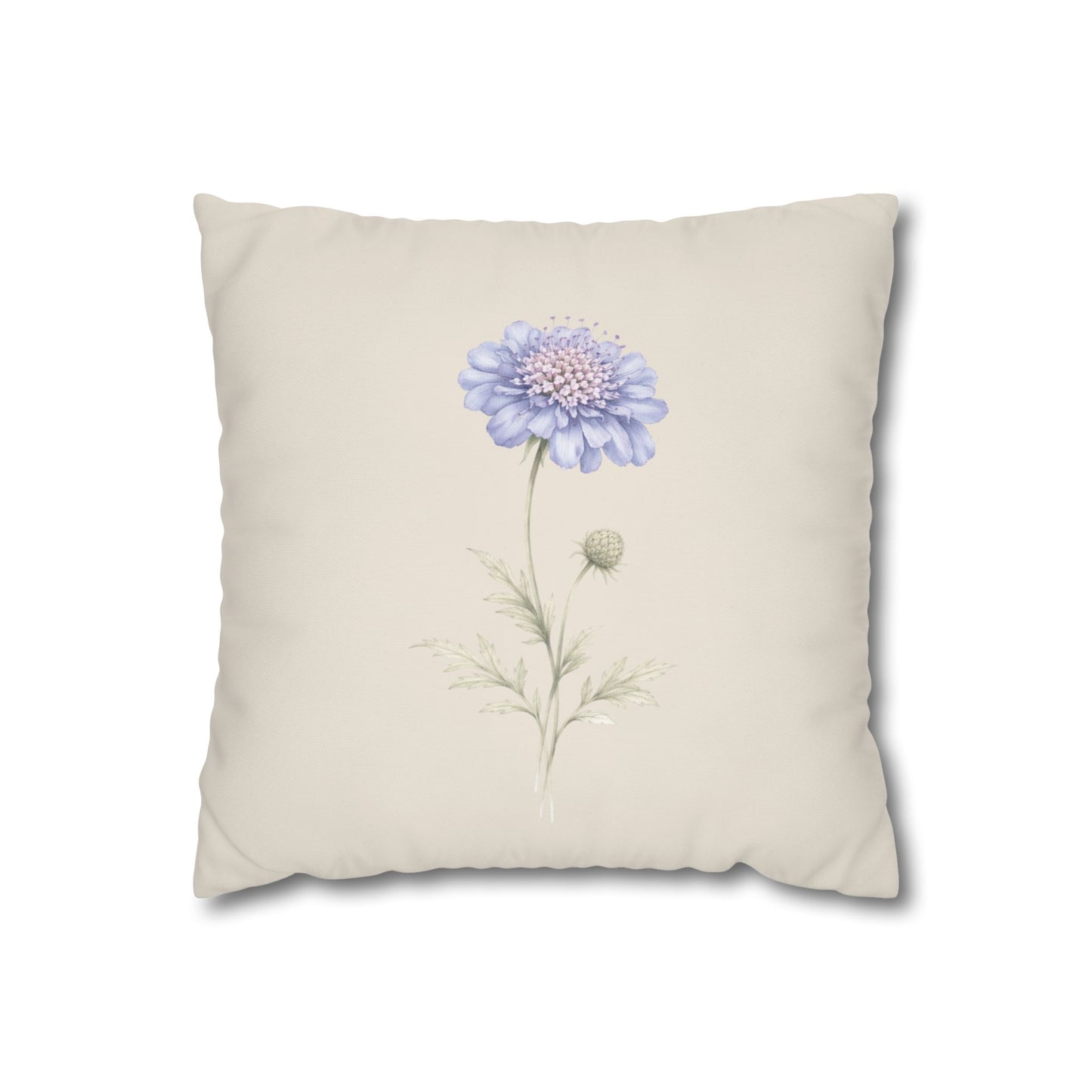 Pincushion Botanical Pillow Cover in a Soft Neutral for a Calm, Layered Home