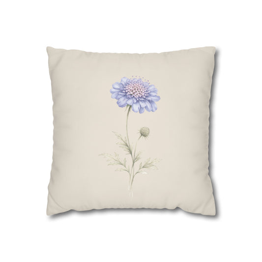 Pincushion Botanical Pillow Cover in a Soft Neutral for a Calm, Layered Home