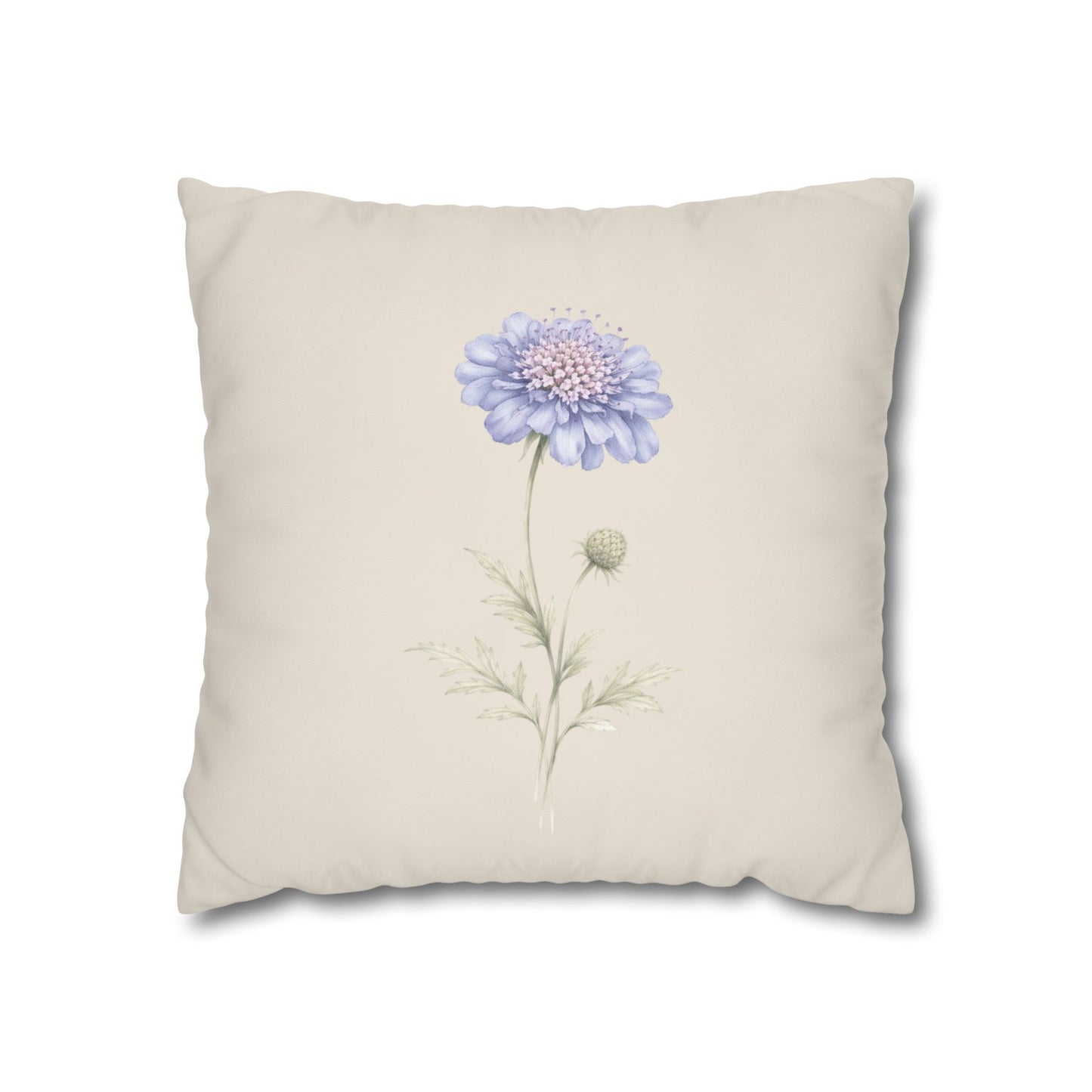Pincushion Botanical Pillow Cover in a Soft Neutral for a Calm, Layered Home